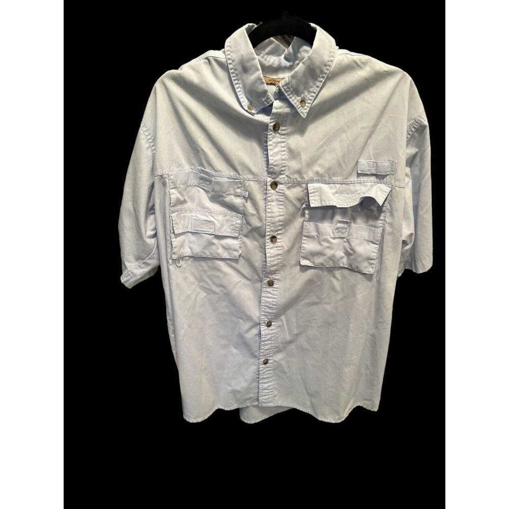 Rugged Earth Men’s Lt Blue& Lt Green Sleeve Vented Fishing Button‎ Shirts XL (2)